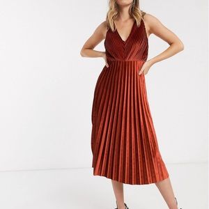 ASOS burnt orange velvet dress